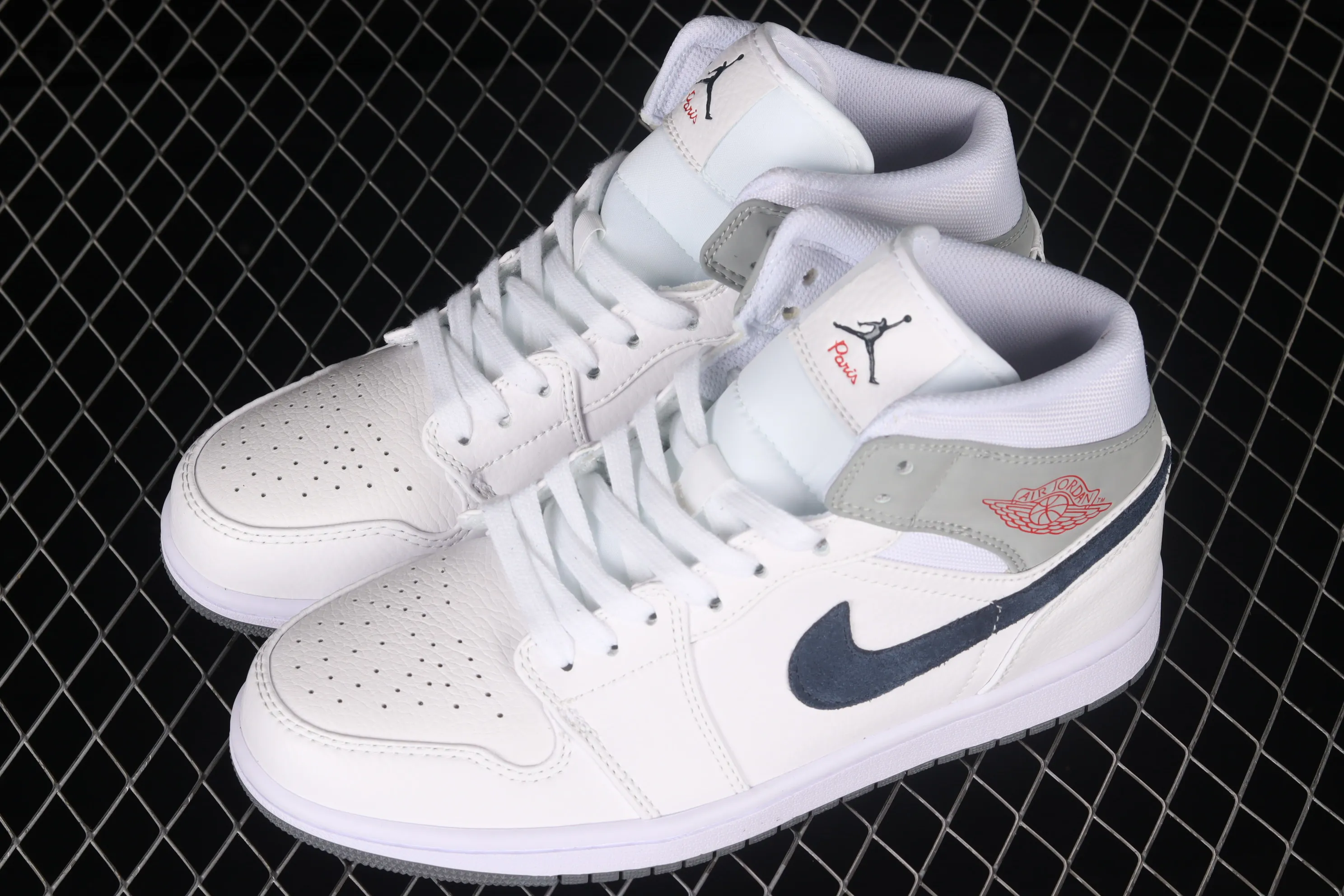 All categories Air Jordan Jordan series basketball shoes Air Jordan 1 Mid Z version Air Jordan 1 Mid AJ1 Joe 1 simple white and gray mid-top retro basketball shoes DR8038-100